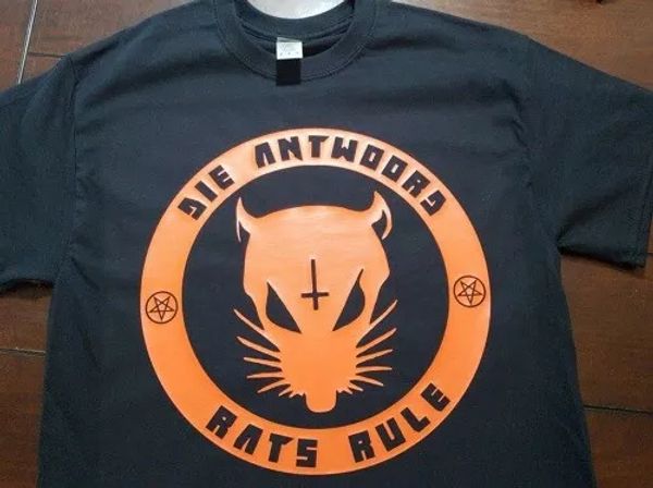 DIE ANTWOORD Orange Rat T-shirt Hip-hop South Africa ZEF Ninja Yolandi, White;black