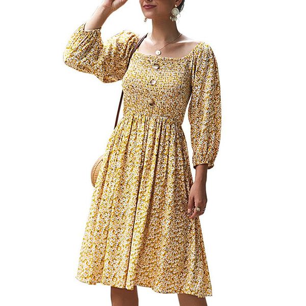 casual dresses 2021 autumn floral print dress square collar long-sleeve prairie chic one-shoulder wl110, Black;gray
casual dresses 2021 autumn floral print dress square collar long-sleeve prairie chic one-shoulder wl110, Black;gray