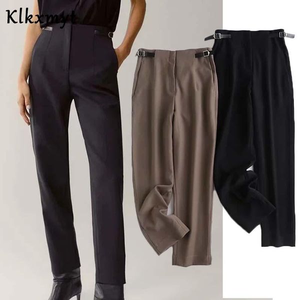 klkxmyt women 2021 elegant fashion office wear pleated wide leg pants vintage high waist side pockets female trousers mujer women's & c, Black;white
klkxmyt women 2021 elegant fashion office wear pleated wide leg pants vintage high waist side pockets female trousers mujer women's & c, Black;white