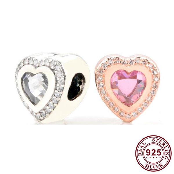other original 925 sterling silver bead rose gold heart with crystal beads fit women bracelet & necklace diy jewelry 
other original 925 sterling silver bead rose gold heart with crystal beads fit women bracelet & necklace diy jewelry