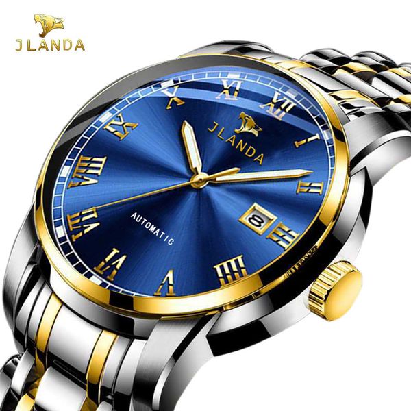 luxury men's clock automatic for mechanical s two tone transparent waterproof, Slivery;brown
luxury men's clock automatic for mechanical s two tone transparent waterproof, Slivery;brown
