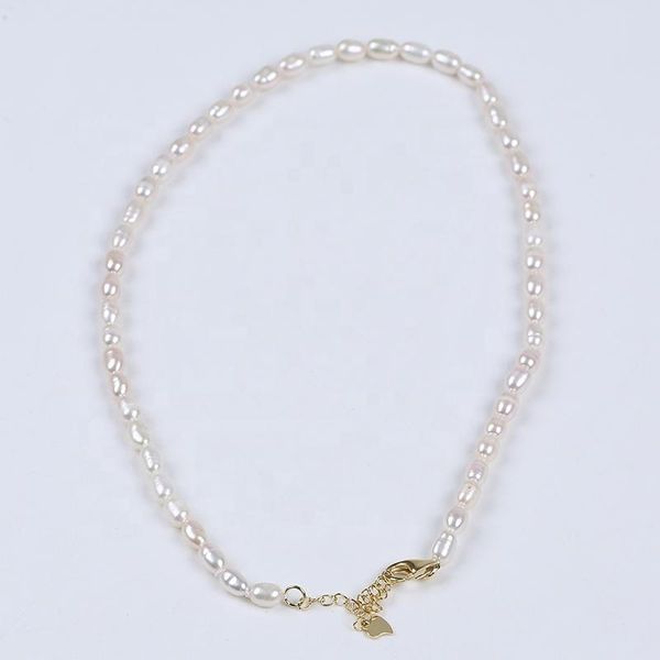chains fashion 4-5mm white freshwater natural rice pearl necklace for women, Silver
chains fashion 4-5mm white freshwater natural rice pearl necklace for women, Silver