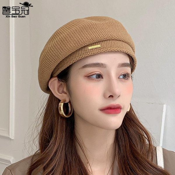 berets women autumn winter beret women's solid color knitted cotton hats adjustable tape design, Blue;gray
berets women autumn winter beret women's solid color knitted cotton hats adjustable tape design, Blue;gray
