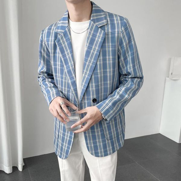 men's suits & blazers plaid blazer men slim fashion business society mens dress jacket korean casual suit office formal outwear, White;black
men's suits & blazers plaid blazer men slim fashion business society mens dress jacket korean casual suit office formal outwear, White;black