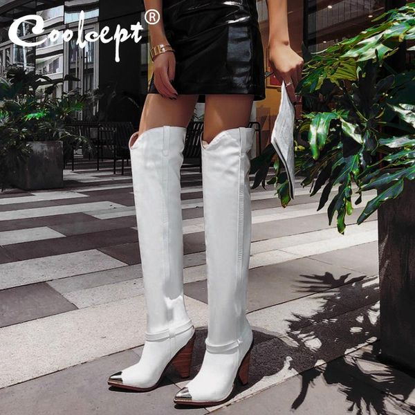 boots coolcept women knee high winter shoes straight slip on patchwork pointed toe daily footwear size 34-44, Black
boots coolcept women knee high winter shoes straight slip on patchwork pointed toe daily footwear size 34-44, Black