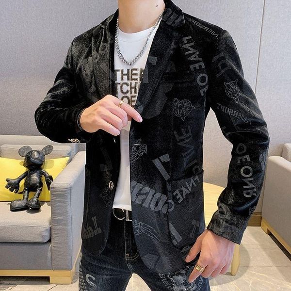 men's jackets black gold letter velvet flower blazer men luxury business casual 2021 hombre suit jacket european tiger, Black;brown
men's jackets black gold letter velvet flower blazer men luxury business casual 2021 hombre suit jacket european tiger, Black;brown