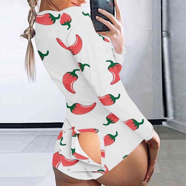 chili print cutout bodysuits women rompers functional buttoned flap adults pajamas club button design plunge lounge jumpsuit, Black;white
chili print cutout bodysuits women rompers functional buttoned flap adults pajamas club button design plunge lounge jumpsuit, Black;white