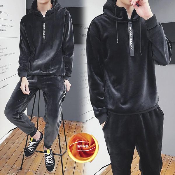 men's tracksuits boutique leisure sweater sports suit autumn and winter long sleeve trousers plus plush thickened youth coat two piece, Gray
men's tracksuits boutique leisure sweater sports suit autumn and winter long sleeve trousers plus plush thickened youth coat two piece, Gray