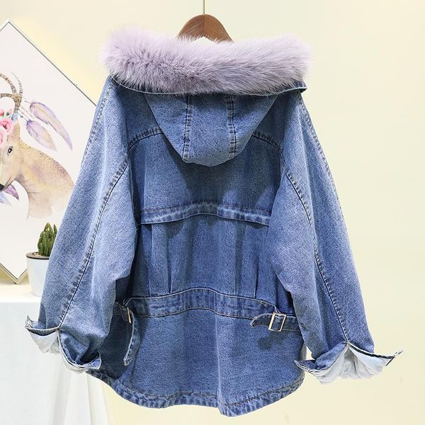 Women's Down & Parkas Winter Korean Style loose Hooded Real fur Collar Mid-length Plus Velvet Denim Cotton Coat Female Fashion Trend FTL8, Black
Women's Down & Parkas Winter Korean Style loose Hooded Real fur Collar Mid-length Plus Velvet Denim Cotton Coat Female Fashion Trend FTL8, Black