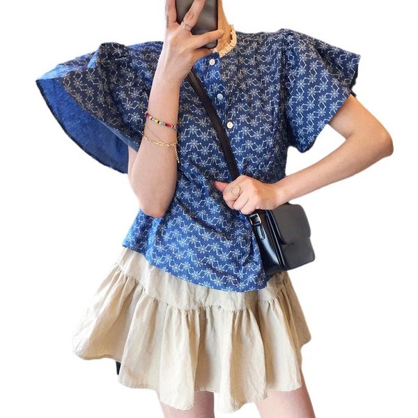 women's blouses & shirts 2021 fashion female blue blouse with embroidery korean lace for women puff sleeve egirl xc673, White
women's blouses & shirts 2021 fashion female blue blouse with embroidery korean lace for women puff sleeve egirl xc673, White