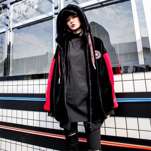 women's jackets jacket winter fashion zipper plus velvet thick long sleeves loose ladies coat tide brand hooded warm women coats, Black;brown
women's jackets jacket winter fashion zipper plus velvet thick long sleeves loose ladies coat tide brand hooded warm women coats, Black;brown