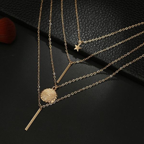 pendant necklaces 1pc women multi-layer necklace ladies bohemian long personality chains five-pointed star jewelry, Silver
pendant necklaces 1pc women multi-layer necklace ladies bohemian long personality chains five-pointed star jewelry, Silver