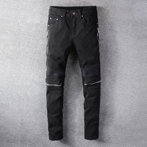 jeans fashion streetwear men jeans black slim fit spliced designer patchwork ripped denim trousers hip hop biker pants, Blue
jeans fashion streetwear men jeans black slim fit spliced designer patchwork ripped denim trousers hip hop biker pants, Blue