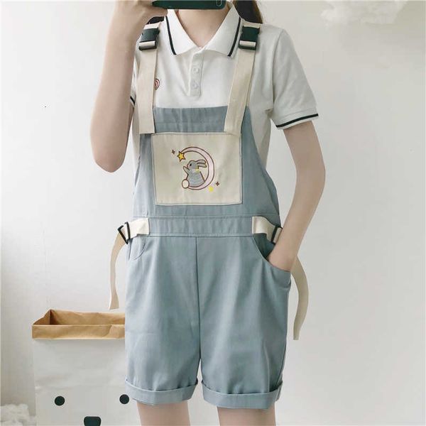 women's shorts cute rabbit cartoon girls overalls bunny embroidery casual summer women cargo rompers kawaii loose short pants jump, White;black
women's shorts cute rabbit cartoon girls overalls bunny embroidery casual summer women cargo rompers kawaii loose short pants jump, White;black