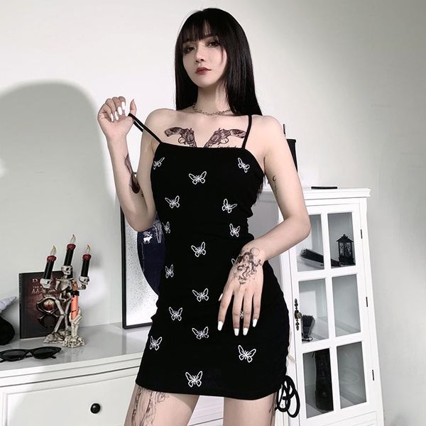 casual dresses summer fashion sheath dress nightclub party frock for women gothic butterfly printing stap elegant one-piece, Black;gray
casual dresses summer fashion sheath dress nightclub party frock for women gothic butterfly printing stap elegant one-piece, Black;gray