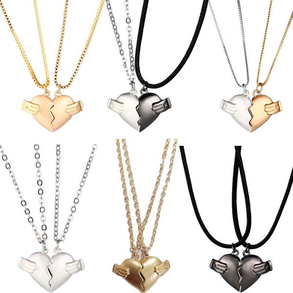 chains 2pcs magnetic couple necklace lovers break heart pendant long distance relationship charm valentine's day gift, Silver
chains 2pcs magnetic couple necklace lovers break heart pendant long distance relationship charm valentine's day gift, Silver
