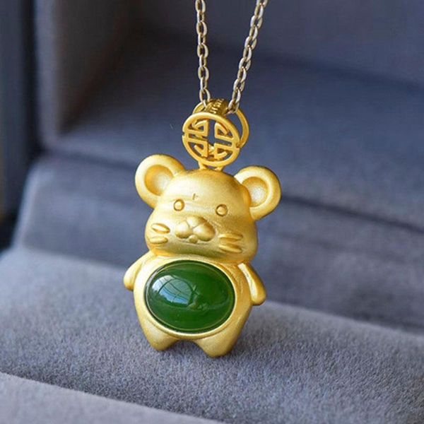 chains fashion gold color 3d realistic cute zodiac rat mouse mice animal natural peridot chalcedony women pendant necklace, Silver
chains fashion gold color 3d realistic cute zodiac rat mouse mice animal natural peridot chalcedony women pendant necklace, Silver