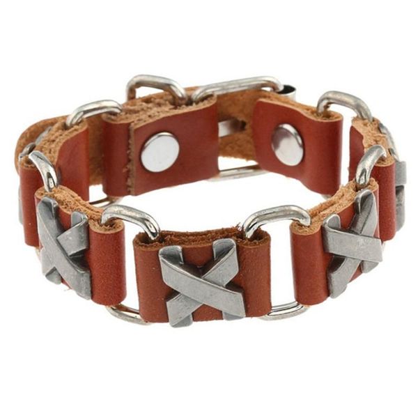 charm bracelets selling punk style bracelet genuine leather letter x connection buckle, Golden;silver
charm bracelets selling punk style bracelet genuine leather letter x connection buckle, Golden;silver
