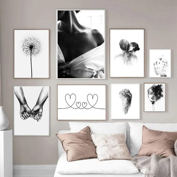 paintings nordic black white shoulder kiss hand wall art canvas poster dandelion print double love painting picture for living room decor
paintings nordic black white shoulder kiss hand wall art canvas poster dandelion print double love painting picture for living room decor