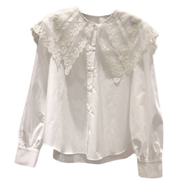 sweet lace hook flower women buttoned shirts white blouses spring long sleeve womens korean all match camisas mujer 210514
sweet lace hook flower women buttoned shirts white blouses spring long sleeve womens korean all match camisas mujer 210514