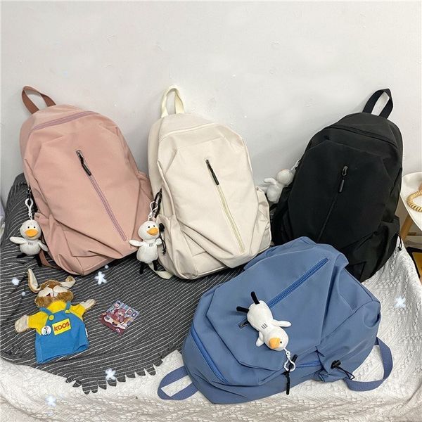 solid color school backpack nylon waterproof women's fashion trend simple student bags
solid color school backpack nylon waterproof women's fashion trend simple student bags