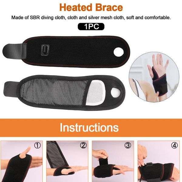 men women electric heated brace tendonitis heating pad comfortable portable usb charging wrist wrap for arthritis pain relief support, Black;red
men women electric heated brace tendonitis heating pad comfortable portable usb charging wrist wrap for arthritis pain relief support, Black;red