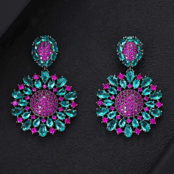 dangle & chandelier godki luxury round multicolor cz earrings for women wedding cubic zircon dubai bridal costume jewelry 2021 summer party, Silver
dangle & chandelier godki luxury round multicolor cz earrings for women wedding cubic zircon dubai bridal costume jewelry 2021 summer party, Silver