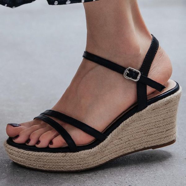 women's genuine leather narrow band wedge platform sandals open toe summer comfortable med heel pumps casual daily shoes women dress, Black
women's genuine leather narrow band wedge platform sandals open toe summer comfortable med heel pumps casual daily shoes women dress, Black