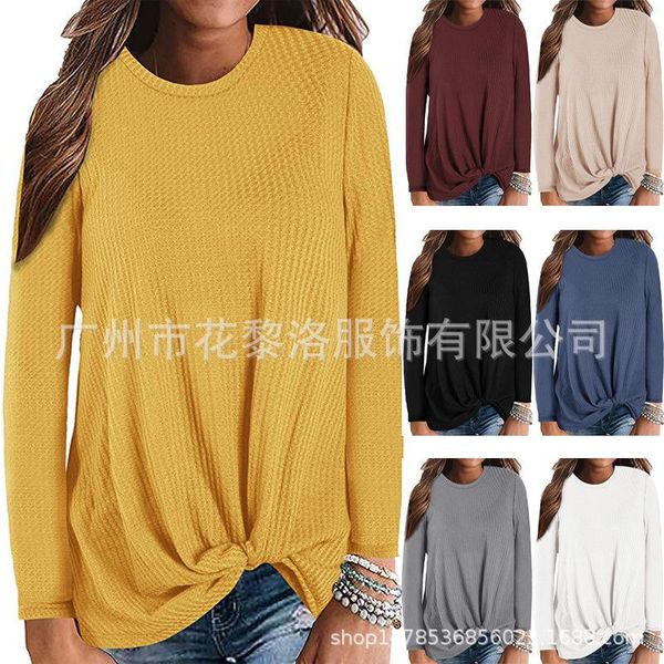 women's t-shirt 2021 autumn and winter waffle round neck twisted long sleeve casual loose-fitting knitted top, White
women's t-shirt 2021 autumn and winter waffle round neck twisted long sleeve casual loose-fitting knitted top, White