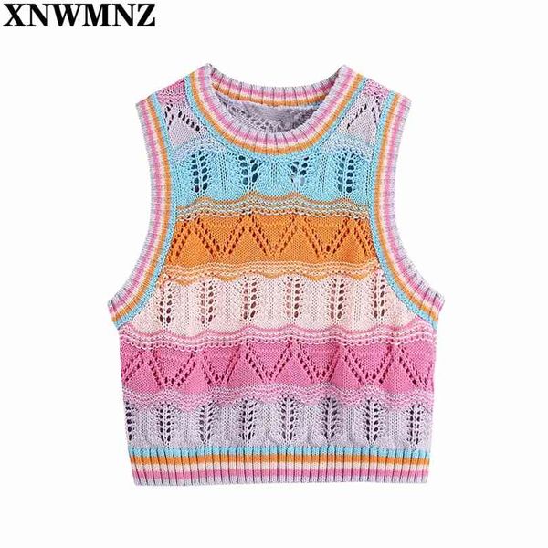 women color matching hollow out crochet short knitting sweater lady sleeveless casual slim vest crop pullovers 210520, White;black
women color matching hollow out crochet short knitting sweater lady sleeveless casual slim vest crop pullovers 210520, White;black