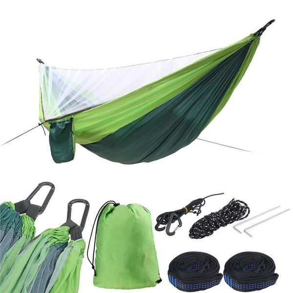 camp furniture 290*140cm camping garden hammock with mosquito net outdoor portable hanging bed strength parachute fabric sleep swing
camp furniture 290*140cm camping garden hammock with mosquito net outdoor portable hanging bed strength parachute fabric sleep swing