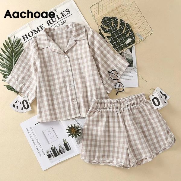 aachoae women fashion plaid 2 piece set turn down collar blouse with elastic waist shorts holiday casual two piece outfits 210413, White
aachoae women fashion plaid 2 piece set turn down collar blouse with elastic waist shorts holiday casual two piece outfits 210413, White