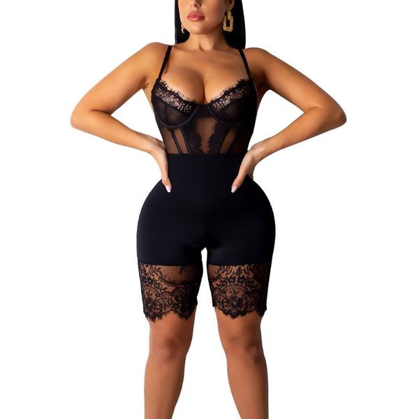 women's jumpsuits & rompers ly women spaghetti strap perspective lace patchwork zipper nightclub jumpsuit, Black;white
women's jumpsuits & rompers ly women spaghetti strap perspective lace patchwork zipper nightclub jumpsuit, Black;white