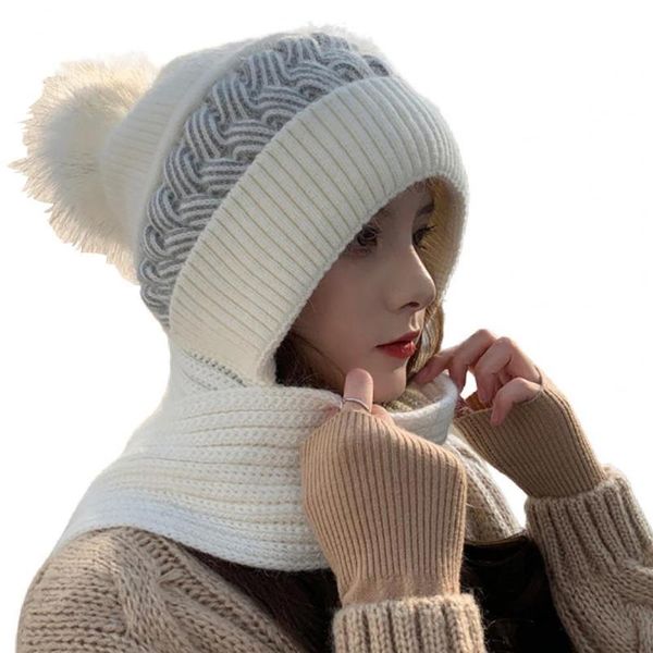 berets plush ball women hat windproof stretchy scarf circle simple beanie, Blue;gray
berets plush ball women hat windproof stretchy scarf circle simple beanie, Blue;gray