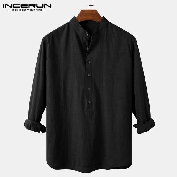men's casual shirts men shirt cotton stand collar solid color long sleeve 2021 vintage clothing streetwear camisa masculina s-3xl incer, White;black
men's casual shirts men shirt cotton stand collar solid color long sleeve 2021 vintage clothing streetwear camisa masculina s-3xl incer, White;black