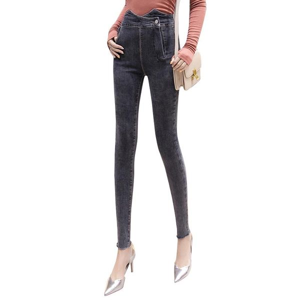 women's irregular high waist jeans stretch denim pants female skinny trousers for women, Blue
women's irregular high waist jeans stretch denim pants female skinny trousers for women, Blue
