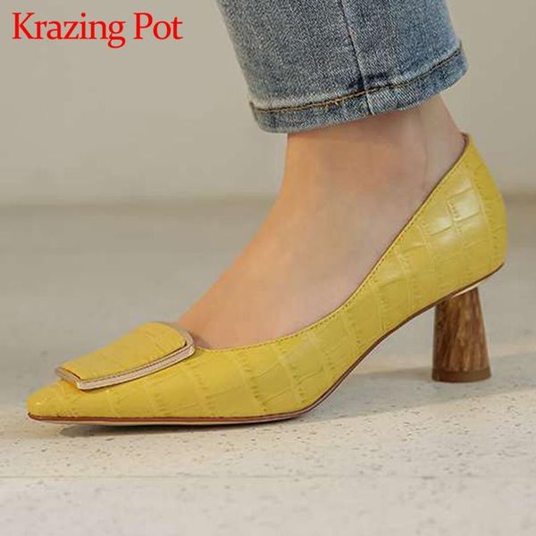 dress shoes krazing pot full grain leather small square toe strange high heels elegant lady daily wear shallow slip on cozy women pumps l02, Black
dress shoes krazing pot full grain leather small square toe strange high heels elegant lady daily wear shallow slip on cozy women pumps l02, Black
