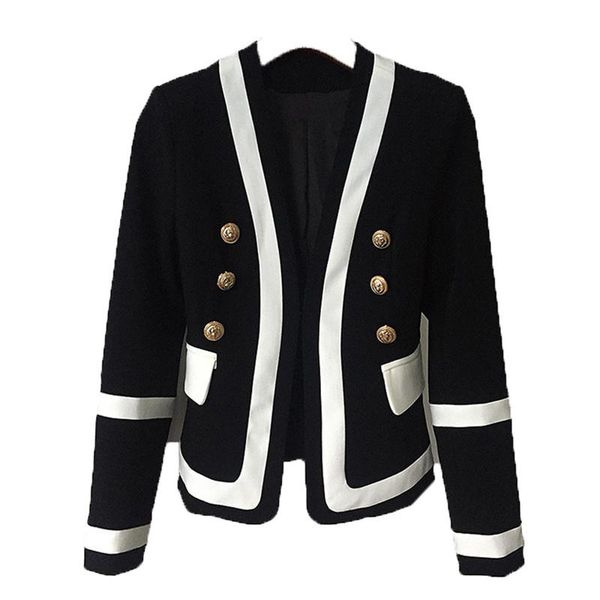 women's suits & blazers brand chic white and black patchwork v-neck outerwear double breasted ladies elegant plus size short womens bla, White;black
women's suits & blazers brand chic white and black patchwork v-neck outerwear double breasted ladies elegant plus size short womens bla, White;black
