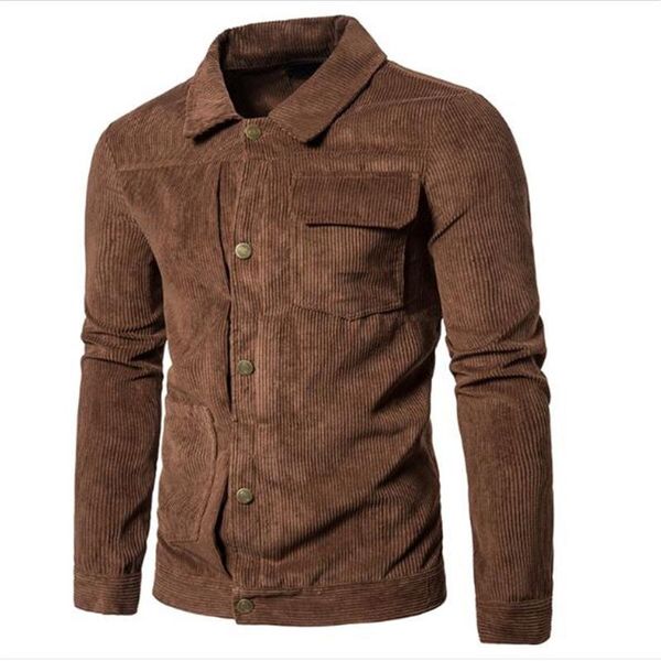 men's jackets fashion coat 2021 winter corduroy pure color lapel single-breasted jacket european version casual outerwear, Black;brown
men's jackets fashion coat 2021 winter corduroy pure color lapel single-breasted jacket european version casual outerwear, Black;brown