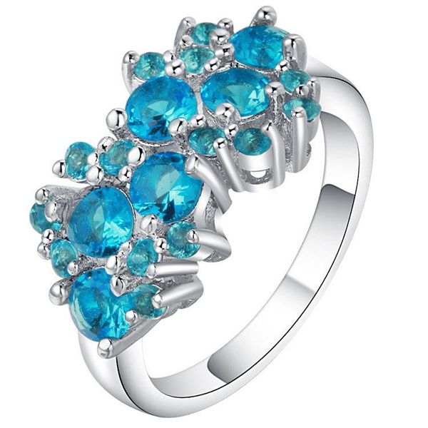 cluster rings luxury women's banquet blue crystal zircon ring shiny gem european wedding band jewelry valentine's day gift, Golden;silver
cluster rings luxury women's banquet blue crystal zircon ring shiny gem european wedding band jewelry valentine's day gift, Golden;silver