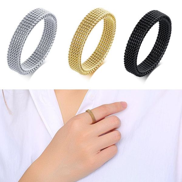 cluster rings fashion 4 mm width stainless steel silver color gold black mesh retro punk gothic ring mens jewelry, Golden;silver
cluster rings fashion 4 mm width stainless steel silver color gold black mesh retro punk gothic ring mens jewelry, Golden;silver