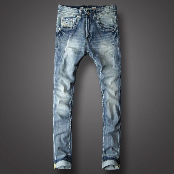 men's jeans european vintage fashion men retro light blue elastic slim fit ripped korean printed designer casual denim pants
men's jeans european vintage fashion men retro light blue elastic slim fit ripped korean printed designer casual denim pants