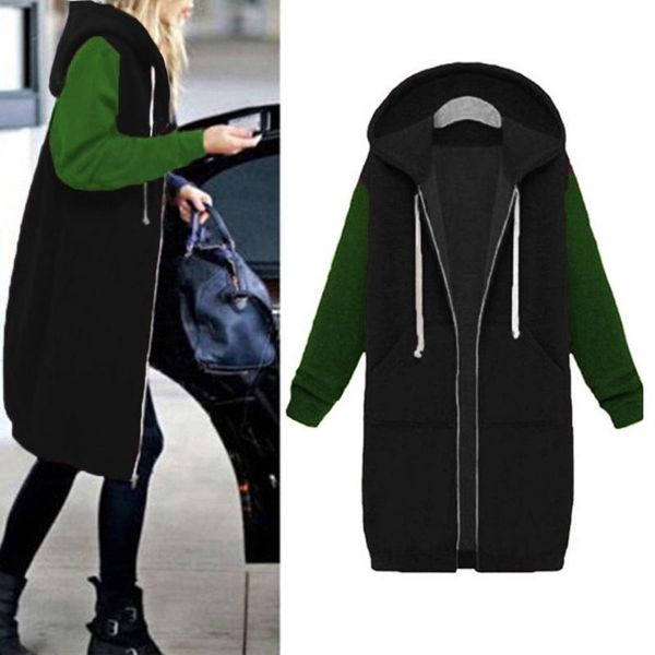 women's hoodies & sweatshirts 2021 autumn casual women long sweatshirt coat zip up outerwears hooded jacket winter pockets plus size ou, Black
women's hoodies & sweatshirts 2021 autumn casual women long sweatshirt coat zip up outerwears hooded jacket winter pockets plus size ou, Black