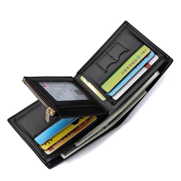 short pu men wallet business high capacity trifold black zipper mini thin casual purse cartera hombre card package da50qb wallets, Red;black
short pu men wallet business high capacity trifold black zipper mini thin casual purse cartera hombre card package da50qb wallets, Red;black