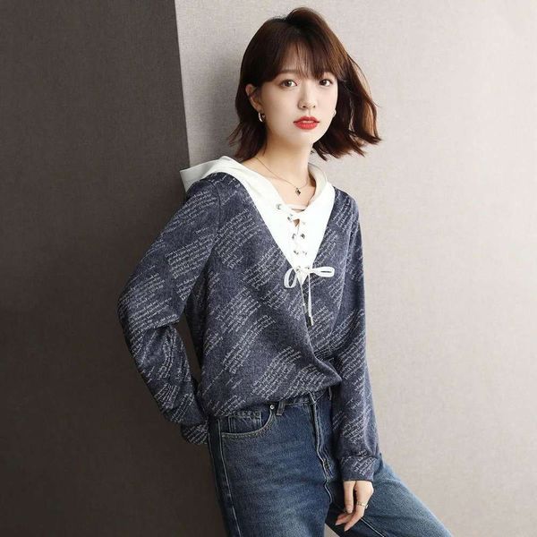 hooded sweater women's early autumn thin loose hoodie, foreign style, mother's large age reducing fashion, Black
hooded sweater women's early autumn thin loose hoodie, foreign style, mother's large age reducing fashion, Black