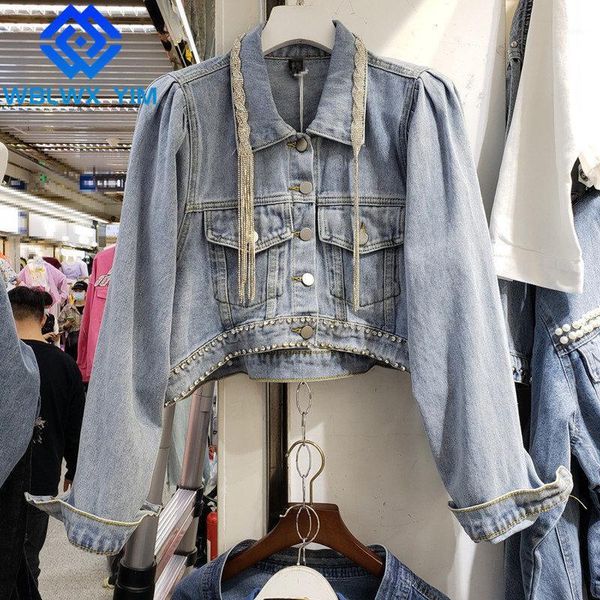 women's jackets jeans jacket womenpocket lapel fashion diamond tassel short denim harajuku loose casual coat female streetwear, Black;brown
women's jackets jeans jacket womenpocket lapel fashion diamond tassel short denim harajuku loose casual coat female streetwear, Black;brown