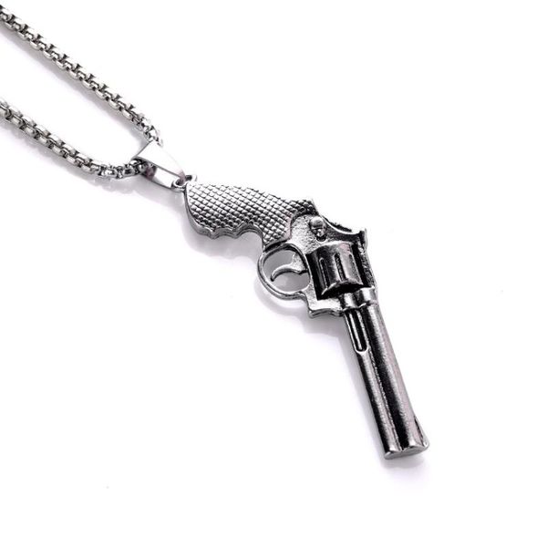 retro revolver pendant necklace men's fashion personality hip hop trendy jewelry necklaces, Silver
retro revolver pendant necklace men's fashion personality hip hop trendy jewelry necklaces, Silver