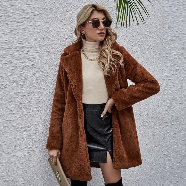 european and american cross-border women's fur mid-length lapel coat wool women & blends, Black
european and american cross-border women's fur mid-length lapel coat wool women & blends, Black