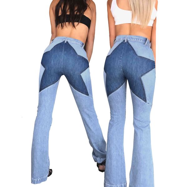 jean women high waist casual fashion washed stretch slim denim buttock star stitching jeans office lady flared pants, Blue
jean women high waist casual fashion washed stretch slim denim buttock star stitching jeans office lady flared pants, Blue