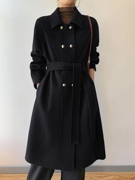 women's wool & blends coat for women autumn jacket arrival double-sided cashmere 2021 winter long woolen, Black
women's wool & blends coat for women autumn jacket arrival double-sided cashmere 2021 winter long woolen, Black